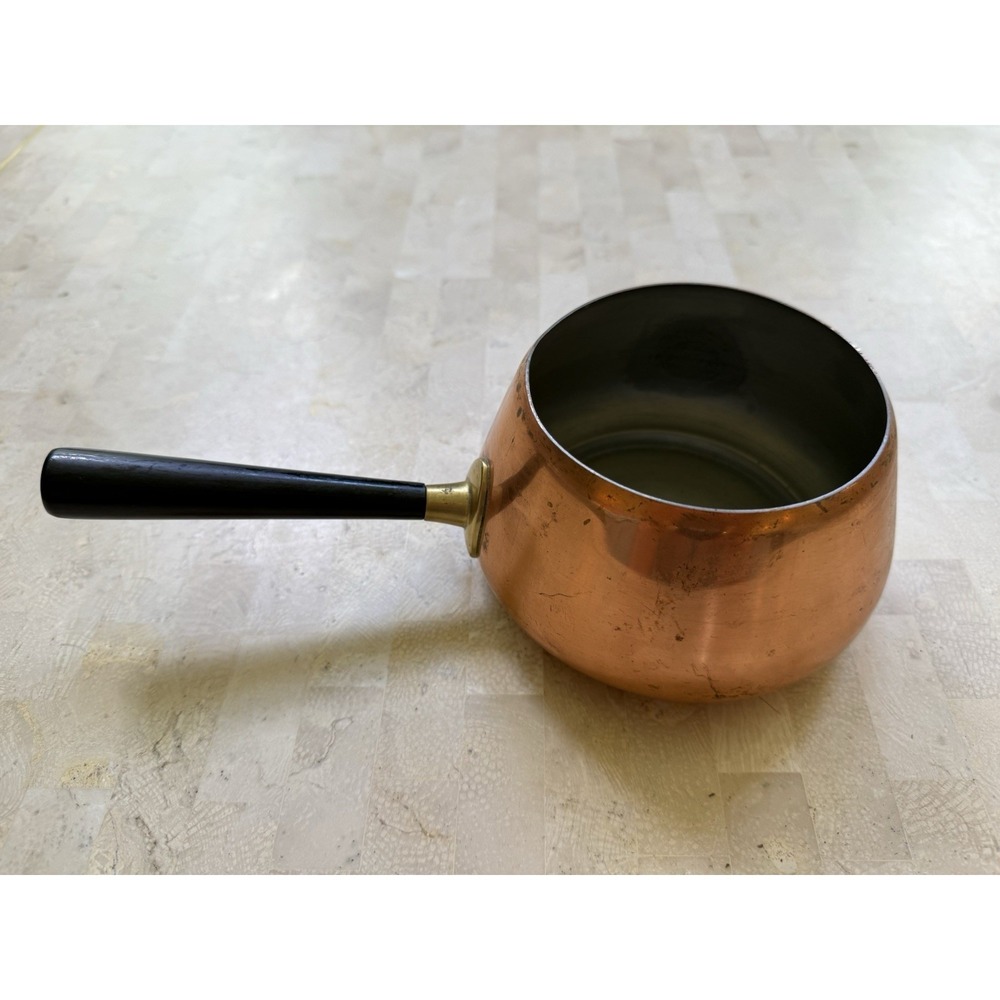 Vintage Solid Copper Pot Sauce Fondue In Japan